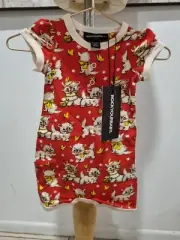 Rock Your Baby Playsuit Romper vintage Smitten Kitten 000 Red, White, Yellow NWT