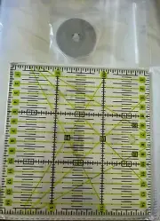 15x15cm Clear Quilting Patchwork Ruler Marking Ruler & Bonus Rotary Blade