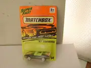 1994 MATCHBOX SUPERFAST #14 '87 BLACK CORVETTE VETTE CONVERTIBLE NEW ON CARD