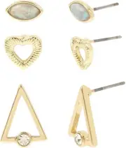 BCBGeneration 254799 Womens Heart Stud Set of 3 Earrings Opal