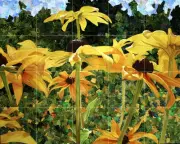 Contemporary Flowers Artist Brokenshire Mural Ceramic Backsplash Bath Tile #2424