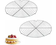 Round Cooling Racks, Pack of 2, 30cm Round Cake Racks, Stainless Steel Cake Racks, Cooling Racks, Cake Coolers, for Baking, Roasting, Barbecuing