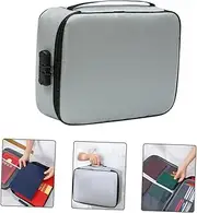 Parliky Fireproof Document Bag Portable File Organizer with Lock for Travel Capacity Storage for Certificates Laptop and Personal for Business Use