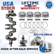 4x Piston & Rings kit+Crankshaft Fits 1.6L Hyundai Accent Veloster Kia Rio Soul (for: Hyundai)