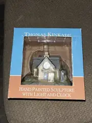 Thomas Kinkade Hand Painted Sculpture With Light & Clock