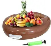 Pool Drink Holder, Floating Drink Holder, 9 Holes for the Pool, Foldable Tray with Pump, Large Drink Organiser for Deck, Beach, Family, Birthday, Swimming, Picnic