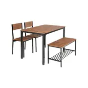 Costway Dining Table Chairs Set w/Storage Rack Cafe Pub
