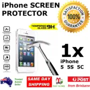 1x iPhone 5 5s 5c SE Glass Screen Protector 9H Premium Tempered Apple