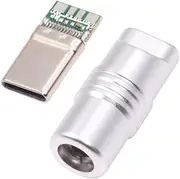 CY Connector USB 3.1 Type-C Male Plug Connector Solder Type with Aluminum Alloy Shell Silver Customization for 4.0mm~6.0mm Cable