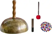JWQFBC Singing Bowls Mallet Pillow Set Tibetan Bowl Standing Bell Wearable Handmade Rack with Pillows for Sound Baths, Small