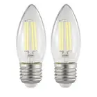 2 x LED Filament Candle Lamp E27 4W 6000k Day Light 450 Lm Glass Bulb 360° SAA
