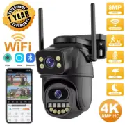 4K 8MP HD Wifi PTZ Camera Outdoor Dual Lens Dual Screen AI Auto Tracking IP CCTV