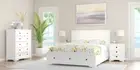 AMBROSE SOLID ACACIA 4 PIECE BEDROOM SUITE QUEEN BED TALLBOY 2 BEDSIDES WHITE
