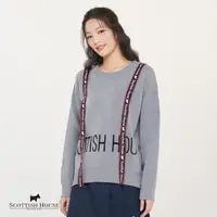 在飛比找momo購物網優惠-【SCOTTISH HOUSE】LOGO織帶緹花字母針織上衣