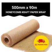 Honeycomb Kraft Paper Wrap Protective Packaging 500mm x 90m Stretched Express