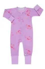 NEW BONDS Poodlette lilac Nessy Dino Winter Zippy Wondersuit - Size 0000/Newborn