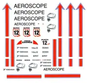 #12 AEROSCOPE Porsche 1987 1/32nd Scale Slot Car Waterslide Decals