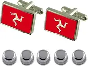 [Select Gifts] Shirt Dress Studs Isle of Man Flag Cufflinks