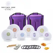 CVNC 432Hz 6-12" Chakra 7pcs Quartz Crystal Singing Bowl Set Sound Heal Cases