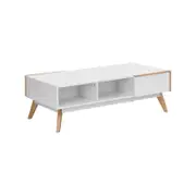 Claude Coffee Table Storage 2 Drawers White