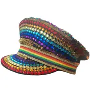 Burning Man Pride Rainbow Mardi Gras Hat