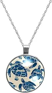 [Diusye] Necklaces for Women, Sea Turtle Pattern Print Stainless Steel Pendant Necklace Jewelry Birthday Anniversary Wife Girls Friends Gift