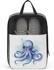 [Dwrepo] Blue Little Octopus Travel Shoes Carrier Dustproof Portable Shoe Pouch Carrying Strap Handheld Shoe Bag for Travel Daily Use Storage Pouch, gray, One size, Travel Shoes Carrier, Gray, One size, Travel