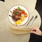 4pcs/Set Round Table Mats Coasters Washable Dish Plate Pot Mat Dining Table