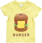 CHEEK ROOM(チークルーム) Kids Hamburger Short Sleeve T-Shirt, Green (Light Green), 110