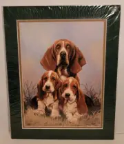 Linda Picken Artist Signed/Numbered Print Bassett Hound Dogs Artwork Painting
