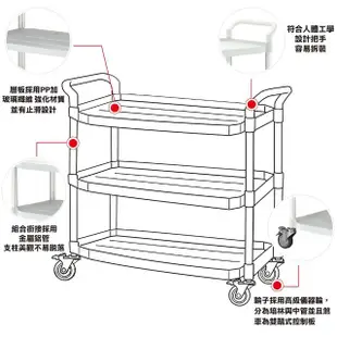 【品築家具】白色大型三層收納推車(依配合貨運認定本島偏遠地區需額外酌收運費)