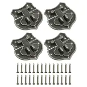 4 Pcs Hasp Clasp Latch Lock, 43 x 40mm Decorative Retro Toggle Latch, Bronze