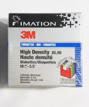 3M Imation 3.5" Floppy Disks 10 Diskettes - New Old Stock / Sealed