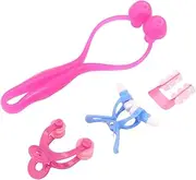 HONMEET Nose Correction Tool 4pcs Nasal Splints Rhinoplasty Device Plastic Material Nose Lifter Pink Blue Set