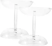 Levemolo 2pcs Elegant Glass Candle Holders for Scented Oils Aromatherapy Wax Burner Chic Decorative Accent for Weddings Parties and Home Decor