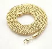 Mens Shiny Square Franco Link Chain Necklace Real 10K Yellow Gold 26" 28" 30"