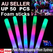 10-50Pcs LED Foam Sticks RGB Fluorescent Glow Sticks Flashing Light Rave Partys