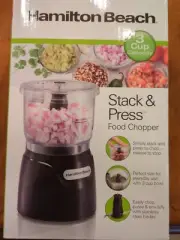 NIB Unopened Hamilton Beach Stack & Press Food Chopper, 3 Cup