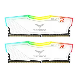 【Team 十銓】T-FORCE DELTA RGB 炫光 DDR4 3200 32GB 16Gx2 CL16 白色 桌上型超頻記憶體