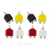 8X RCA Y Splitter Adapter 2 Female to 1 Male for Audio Video AV TV Cable Convert