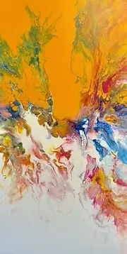 Sunshine Original Acrylic Abstract Painting Canvas Art Home Decor Yellow Wall