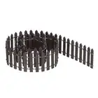 Miniature Garden Fence, 35 Inch Long Picket Fence Mini Ornament, Coffee Color