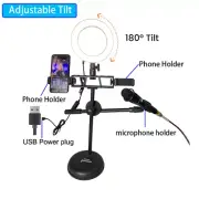 Sell Phone Holder Microphone Bracket Desktop Beauty Selfie LED Light Lamp Stand