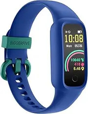 [BIGGERFIVE] Vigor 2 L Kids Fitness Tracker Watch for Boys Girls Ages 5-15, Activity Tracker, Sleep Monitor, IP68 Waterproof, Pedometer, Calorie Step Counter Watch, Blue