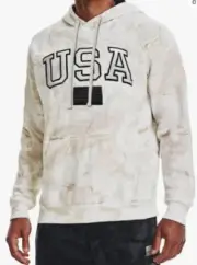 NEW $95 Under Armour Project Rock Veterans Day Camo Hoodie 1370971 100 White MD