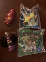 Lot of 4 Burger King BugRiders Toys 1998. Scorpion, Dragonfly, Spider, Grub Worm