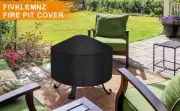 Fivklemnz ￼50 Inch Round Fire pit Cover Drawstring Windproof
