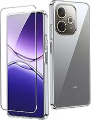 CAUHENYEE Transpanrent Mobile Phone Case for Oppo A5 Pro Case with 1 PC Tempered Glass Screen Protector, Thin and Soft, Clear TPU Case, Scratch-Resistant, Shockproof Case