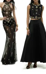 [Zuhair Murad] Beaded Mikado Cropped Top