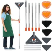 Triangle Wall Mop with Long Handle Triangle 360 ° Rotating Microfiber